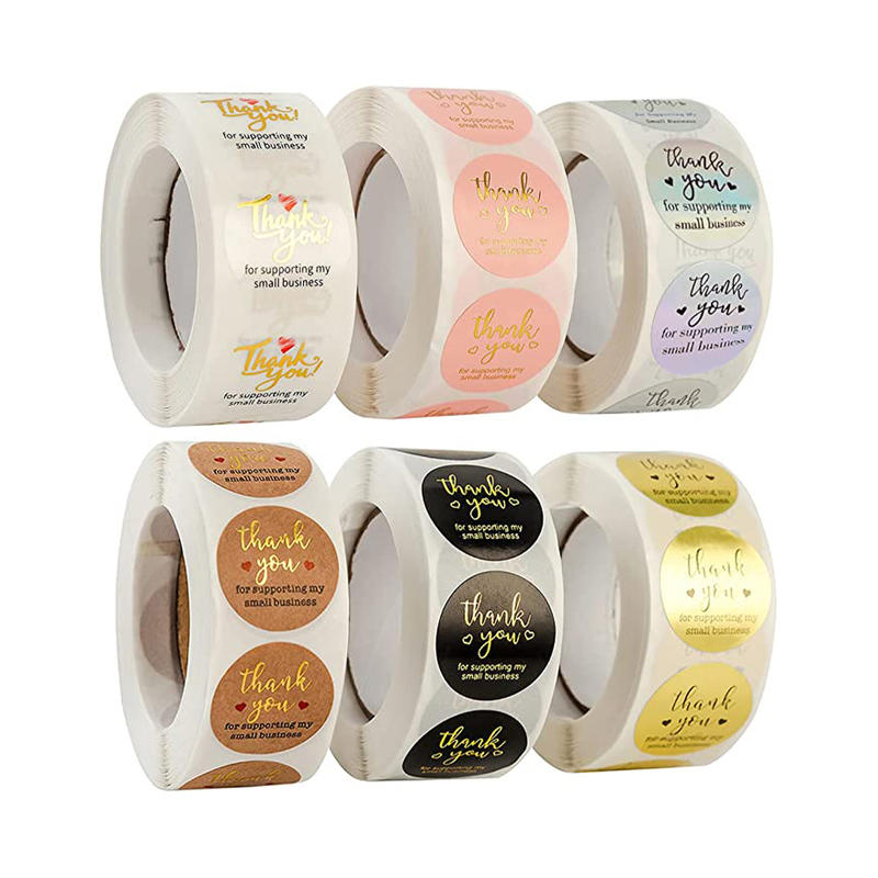Waterproof sticker in roll with Thank You letters for Gift Bags