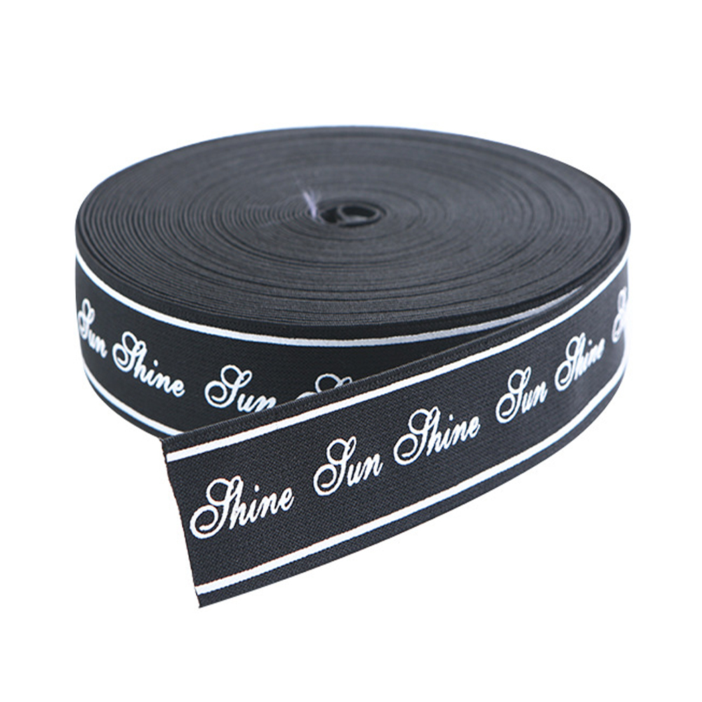 Jacquard Elastic Band  With 86% polyester/14% spandex , Customized logo, Continuous Dyeing