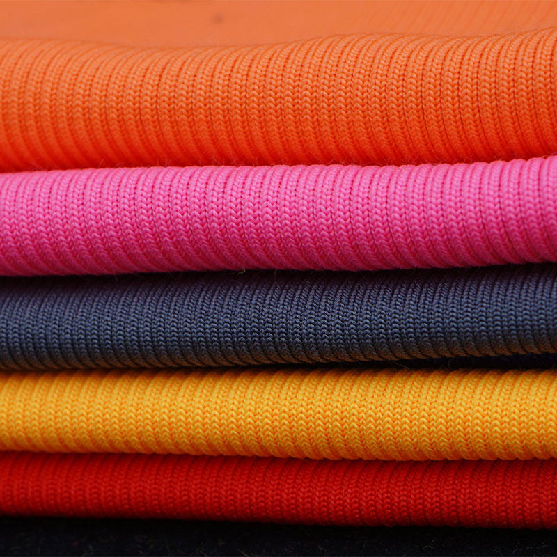 Ribbed With polyester/spandex,2mm, Customized color, Continuous Dyeing